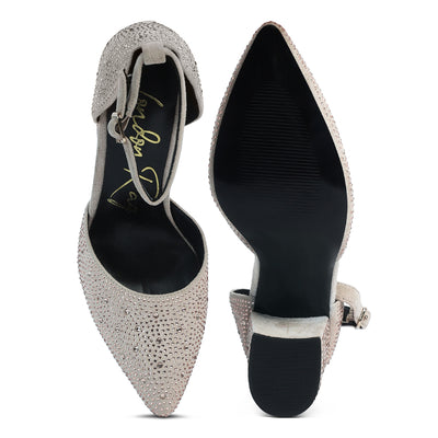 microfiber diamante block heeled sandal#color_beige