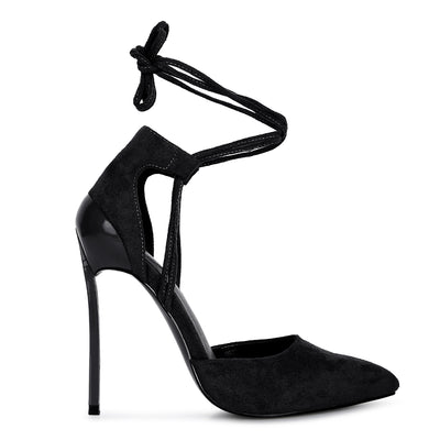 lace up heel sandals#color_black