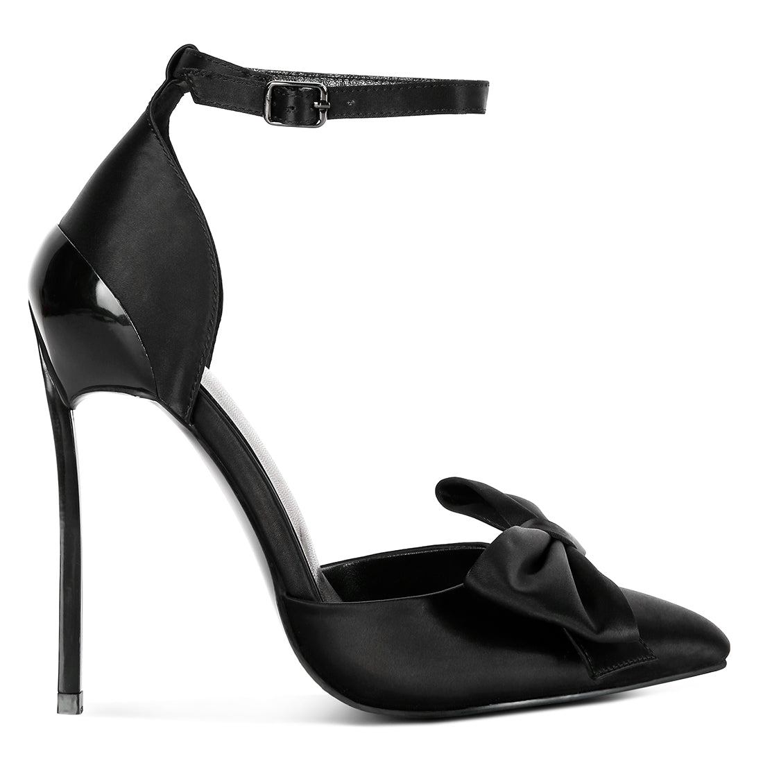 high heeled bow sandals#color_black