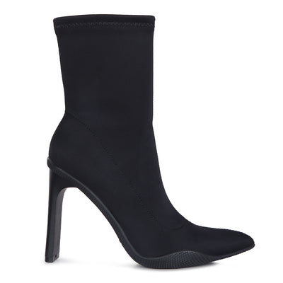 Black Tokens Pointed Heel Ankle Boots