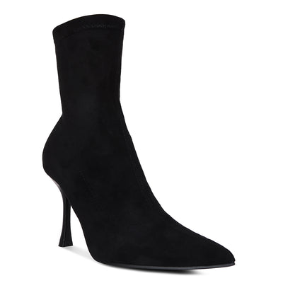 Black Tweeple Stiletto Boot With A Pointed Toe