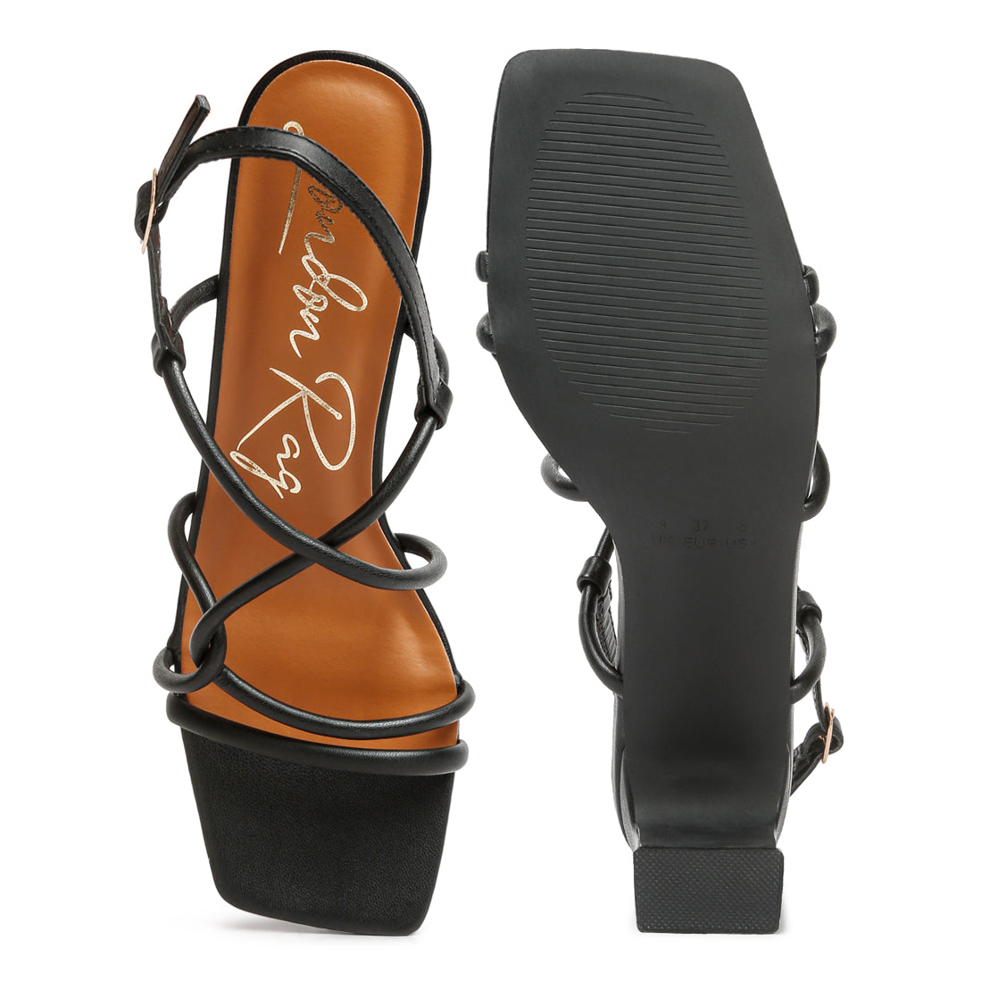knotted strap sandals#color_black