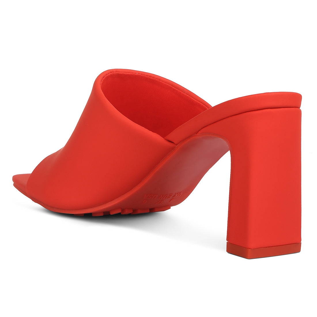 slip on mid heel sandals#color_red