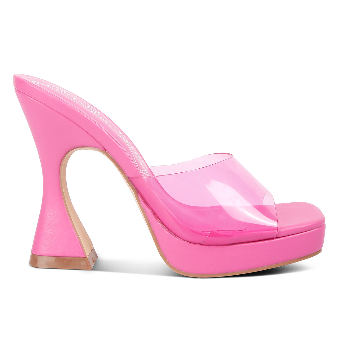 skyhigh clear strap block heel sandals#color_pink