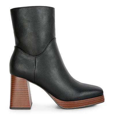 Black Couts High Ankle Heel Boots