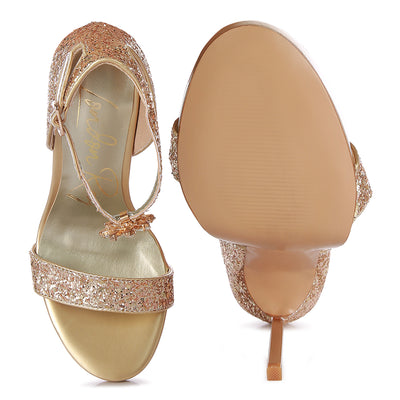 high heeled glitter sandals#color_gold