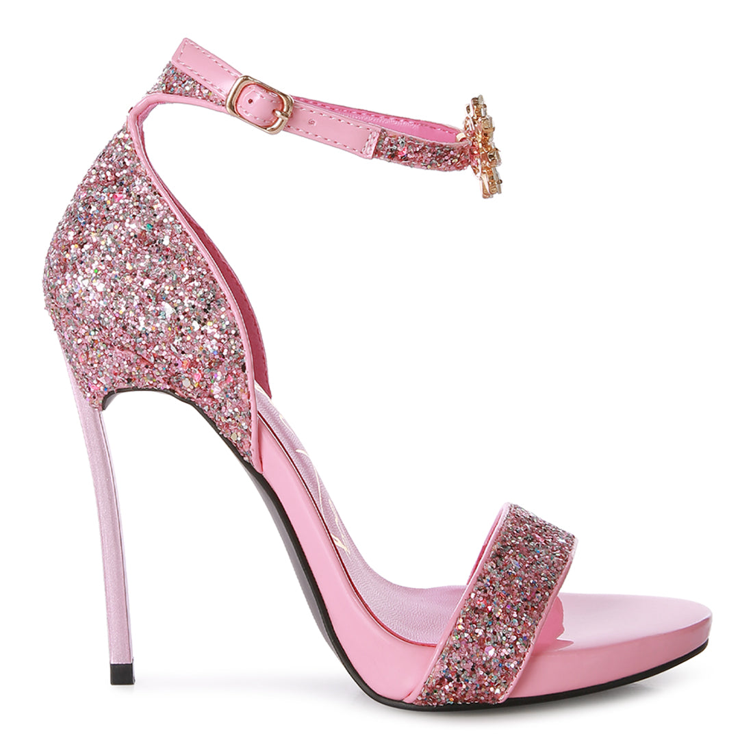 high heeled glitter sandals#color_pink
