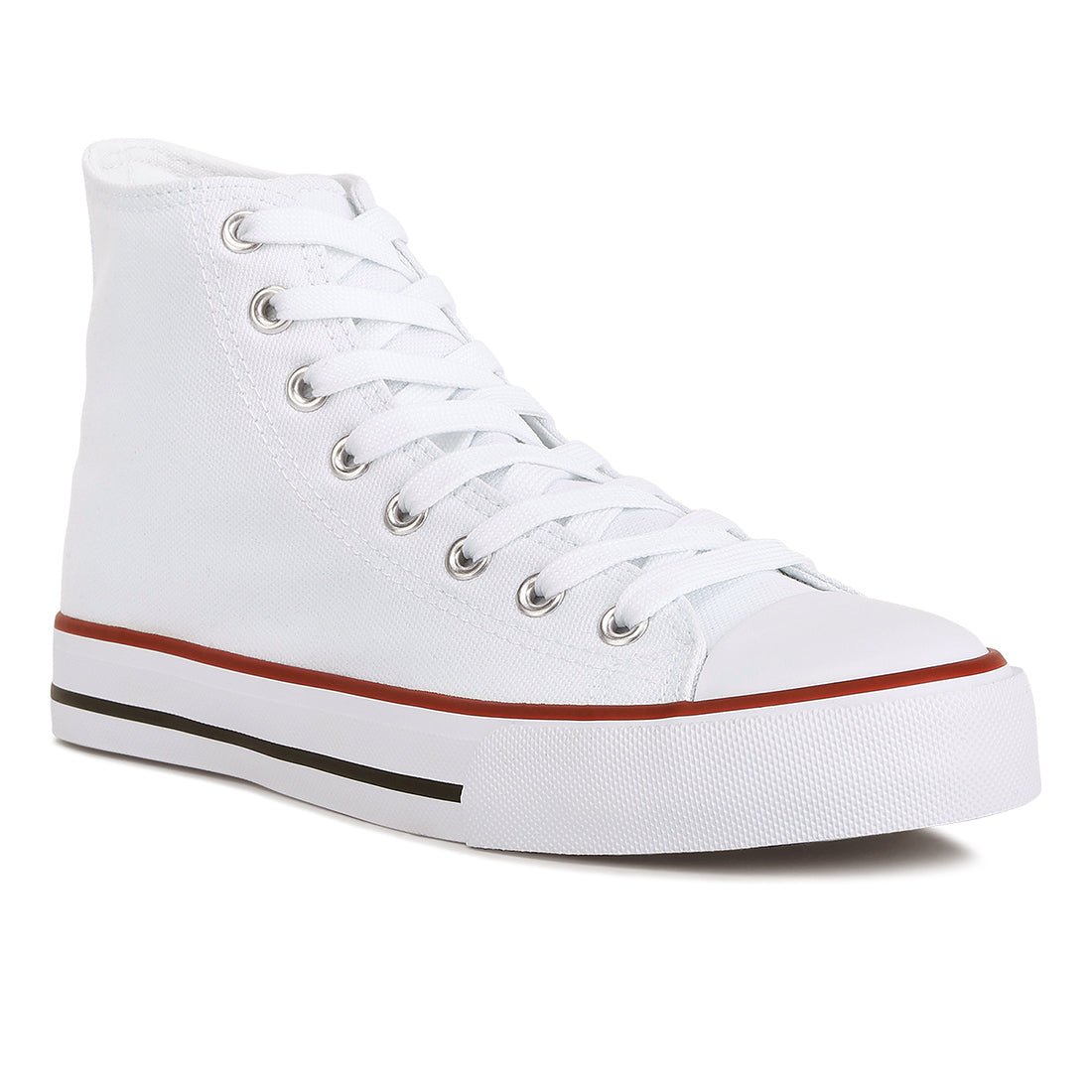 high top basketball canvas sneakers#color_white