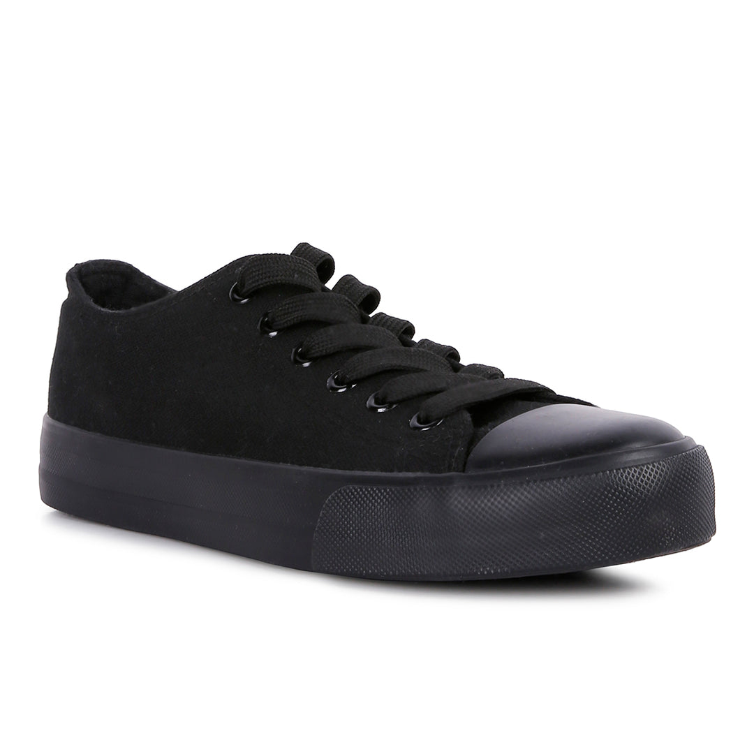 solid canvas sneakers#color_black