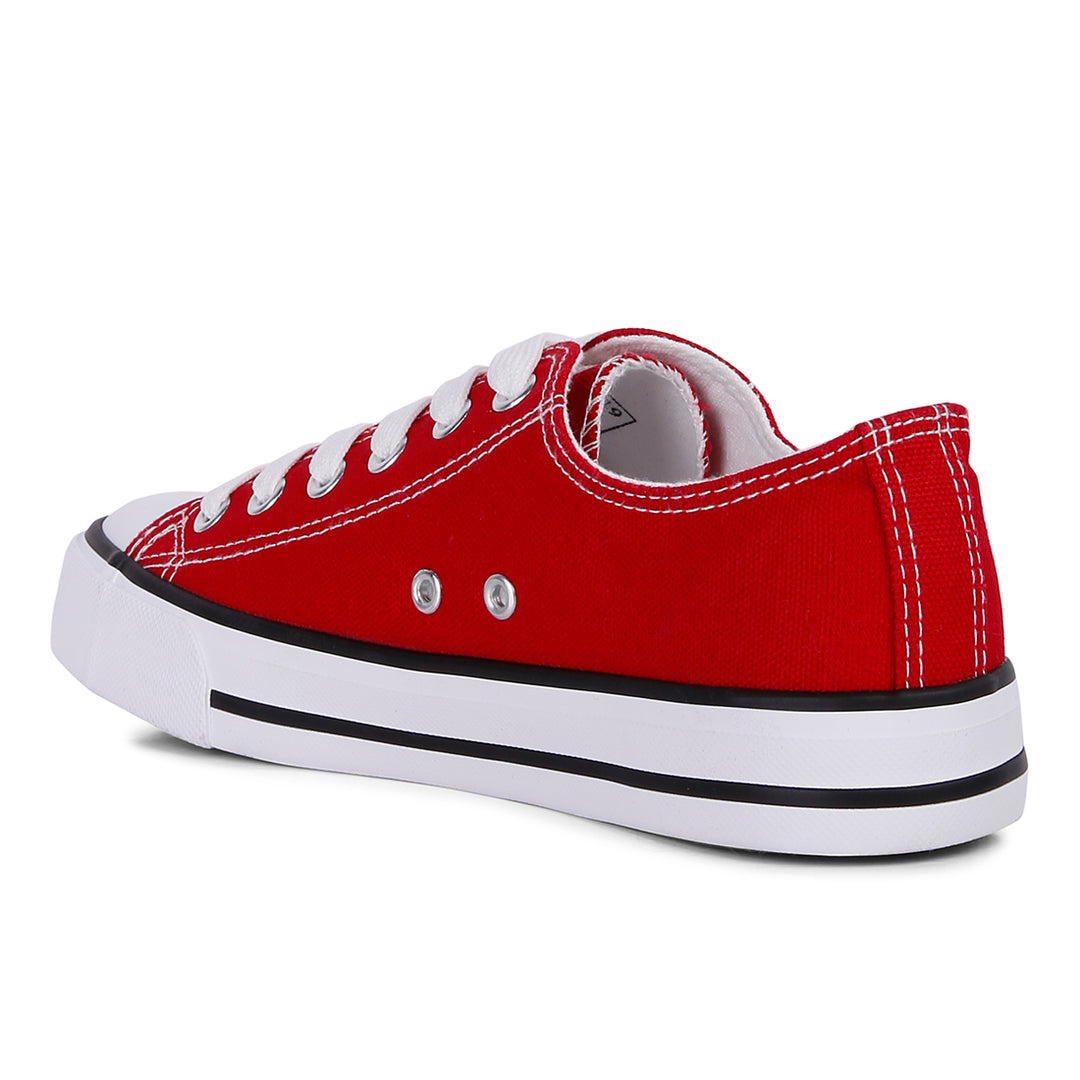 solid canvas sneakers#color_red