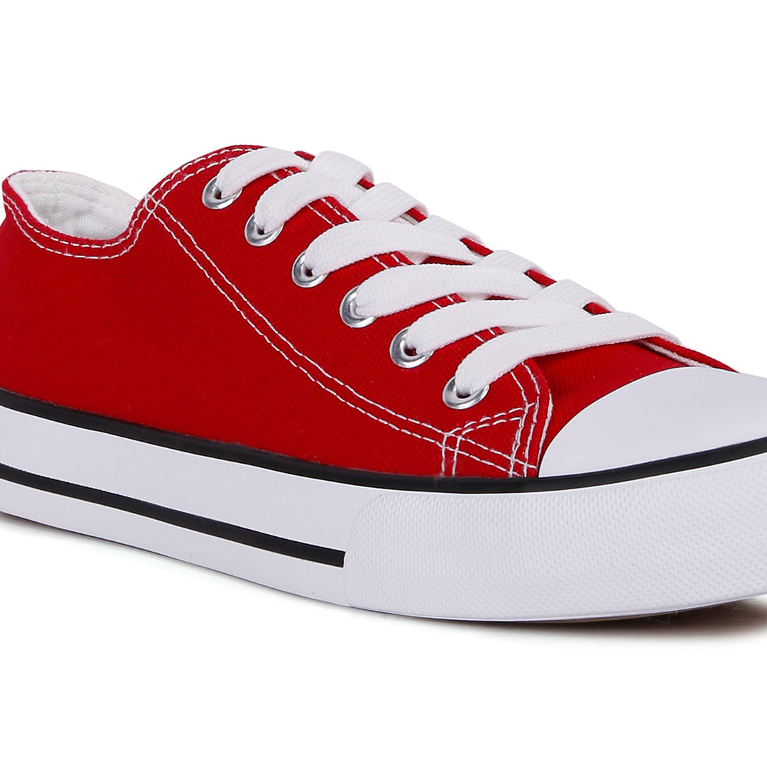 solid canvas sneakers#color_red