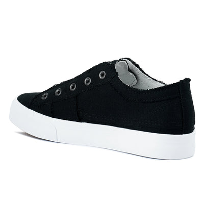 Raw Trim Solid Canvas Sneakers