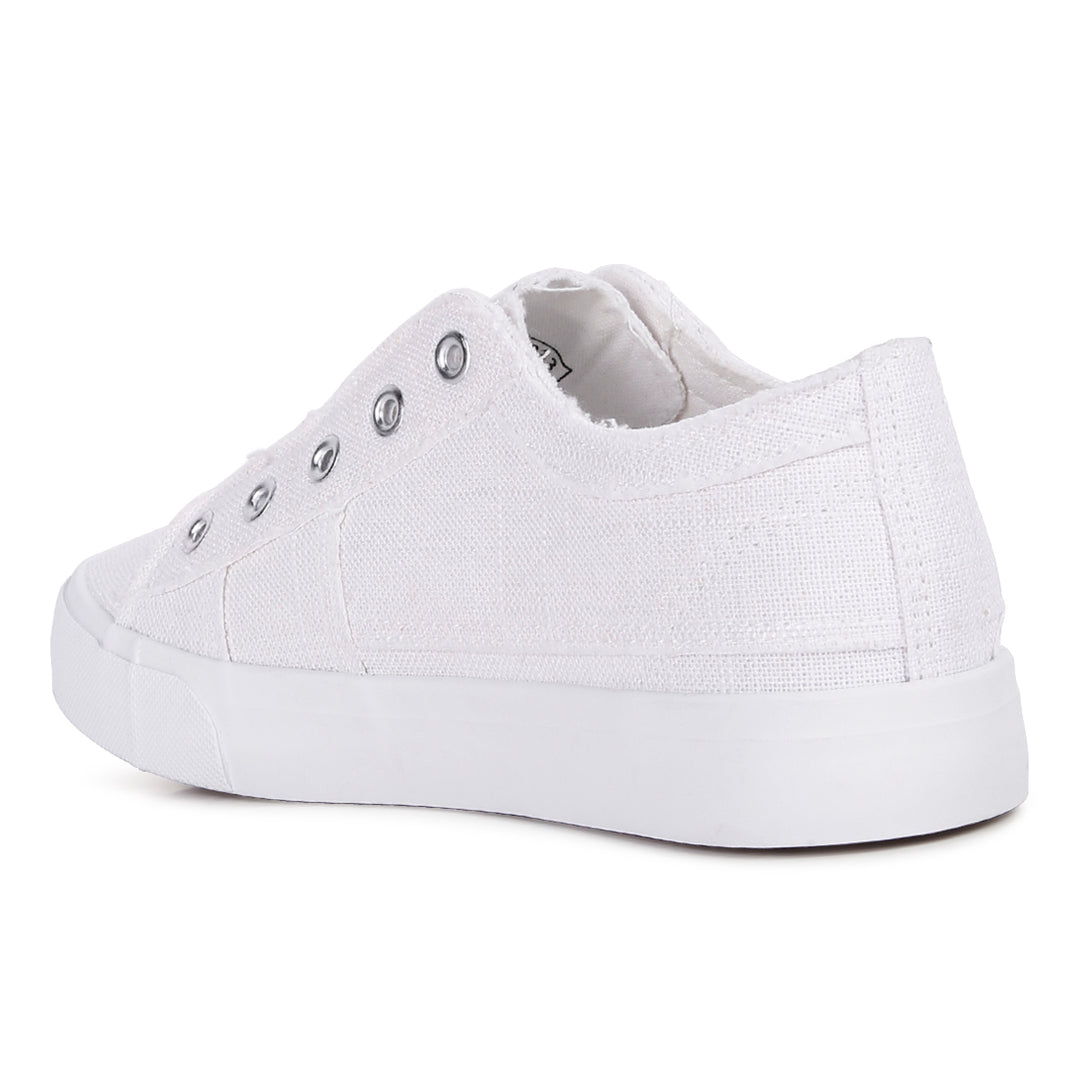 women raw trim solid canvas sneakerscolor_white