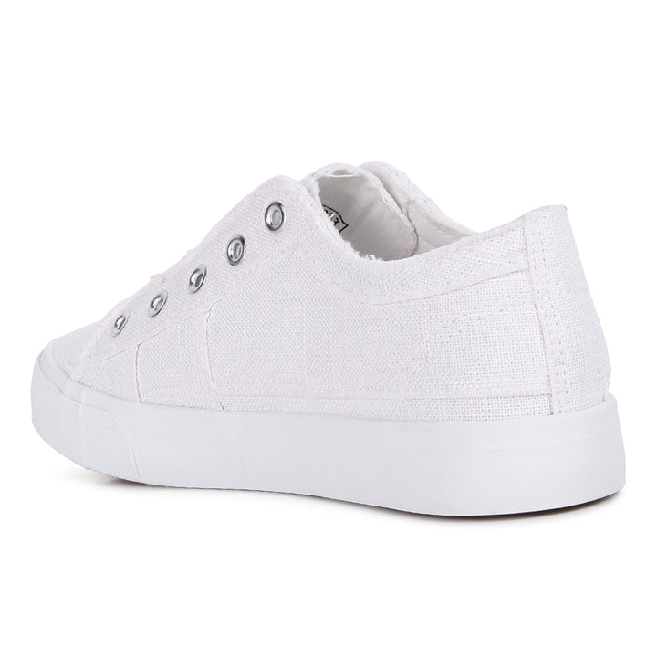 women raw trim solid canvas sneakerscolor_white