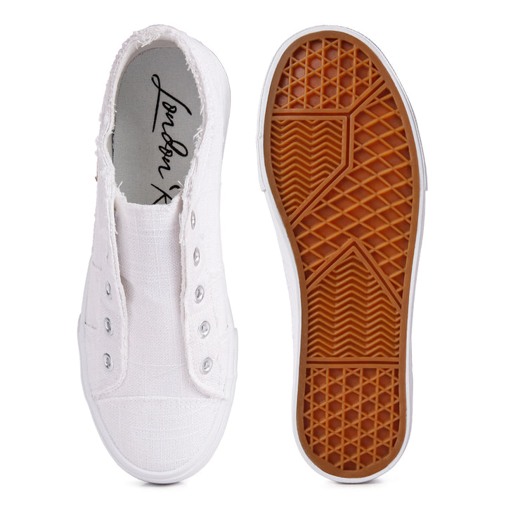women raw trim solid canvas sneakerscolor_white