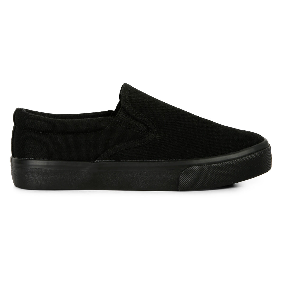 Black Slip On Canvas Sneakers