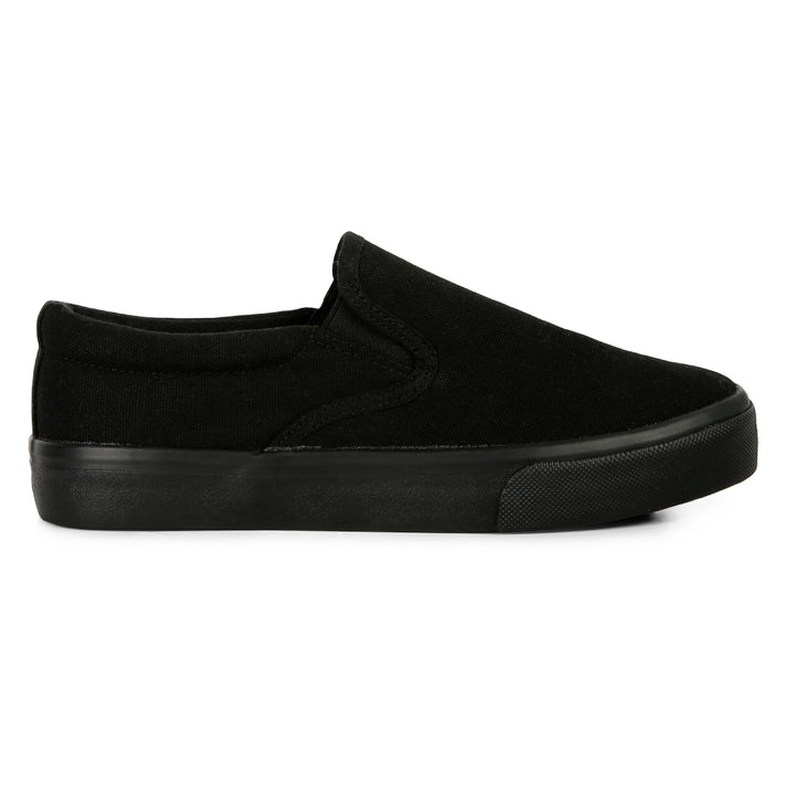 Black Slip On Canvas Sneakers