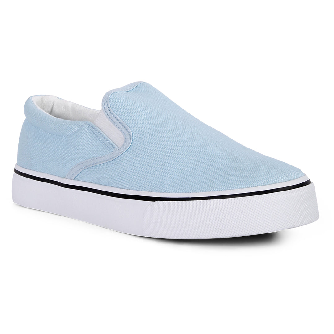 Light Blue Slip On Canvas Sneakers