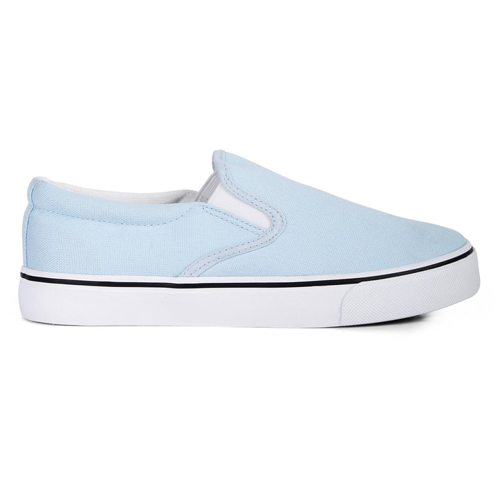 Light Blue Slip On Canvas Sneakers