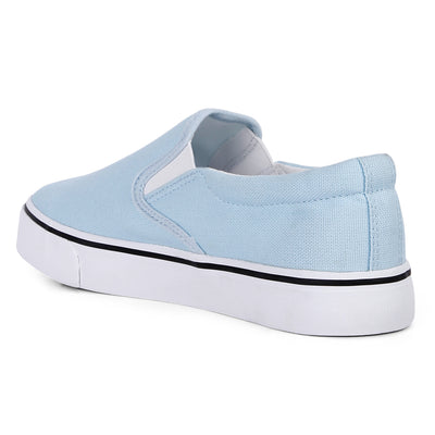 Light Blue Slip On Canvas Sneakers