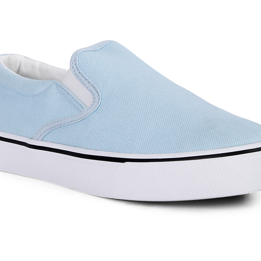 Light Blue Slip On Canvas Sneakers