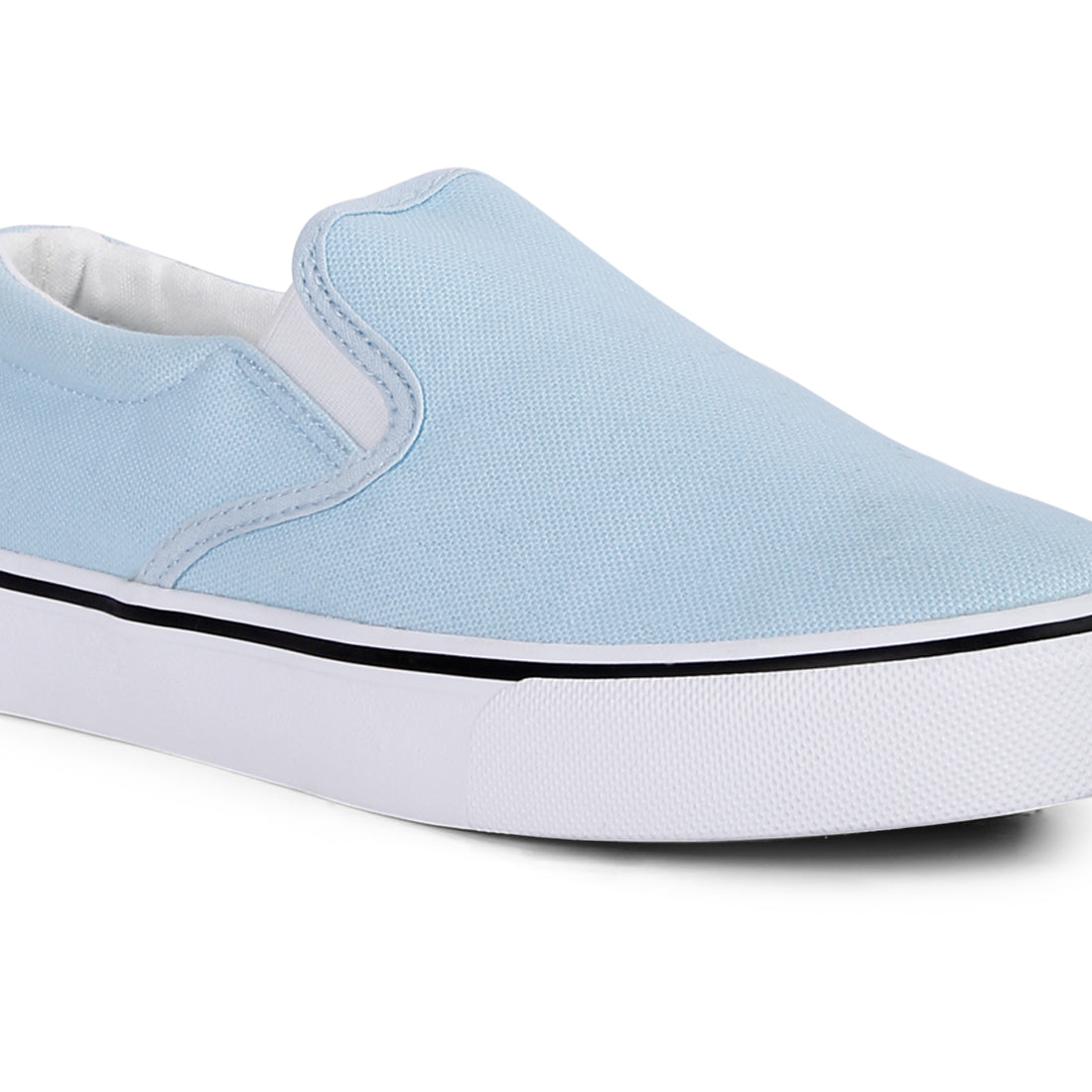 Light Blue Slip On Canvas Sneakers
