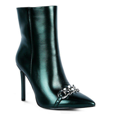 metallic ankle boots#color_green