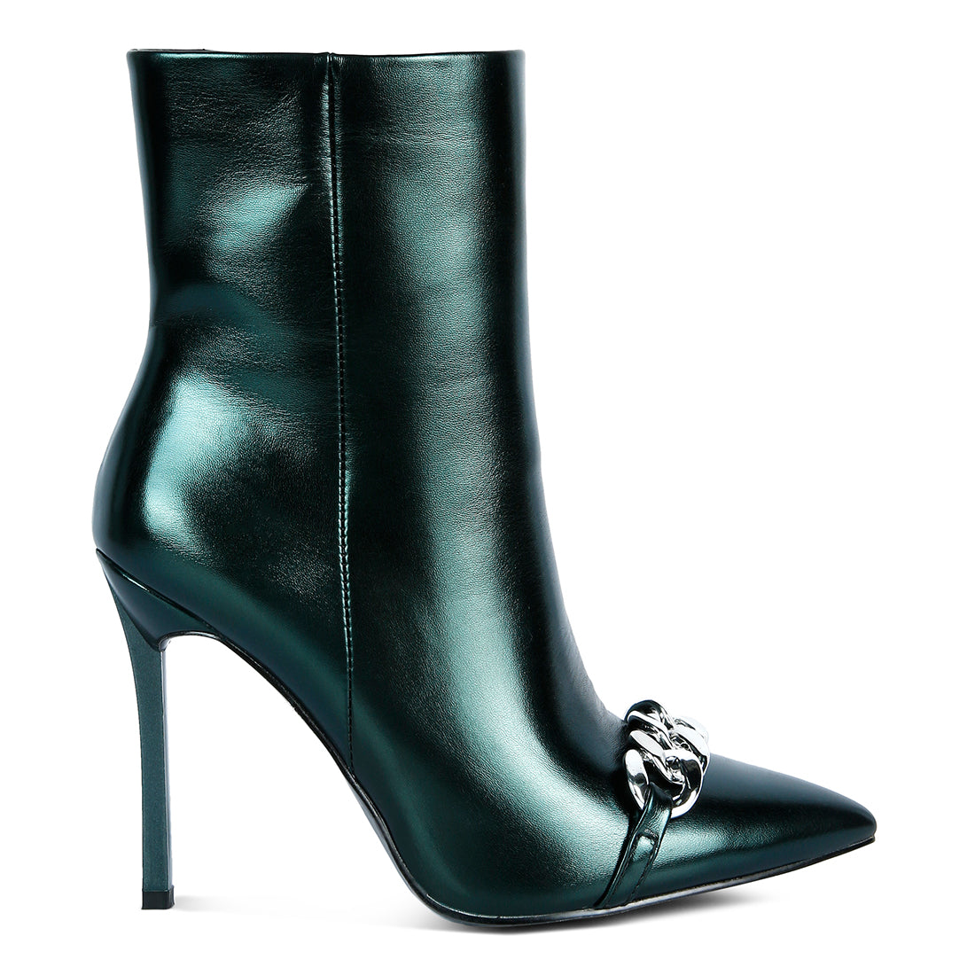 metallic ankle boots#color_green