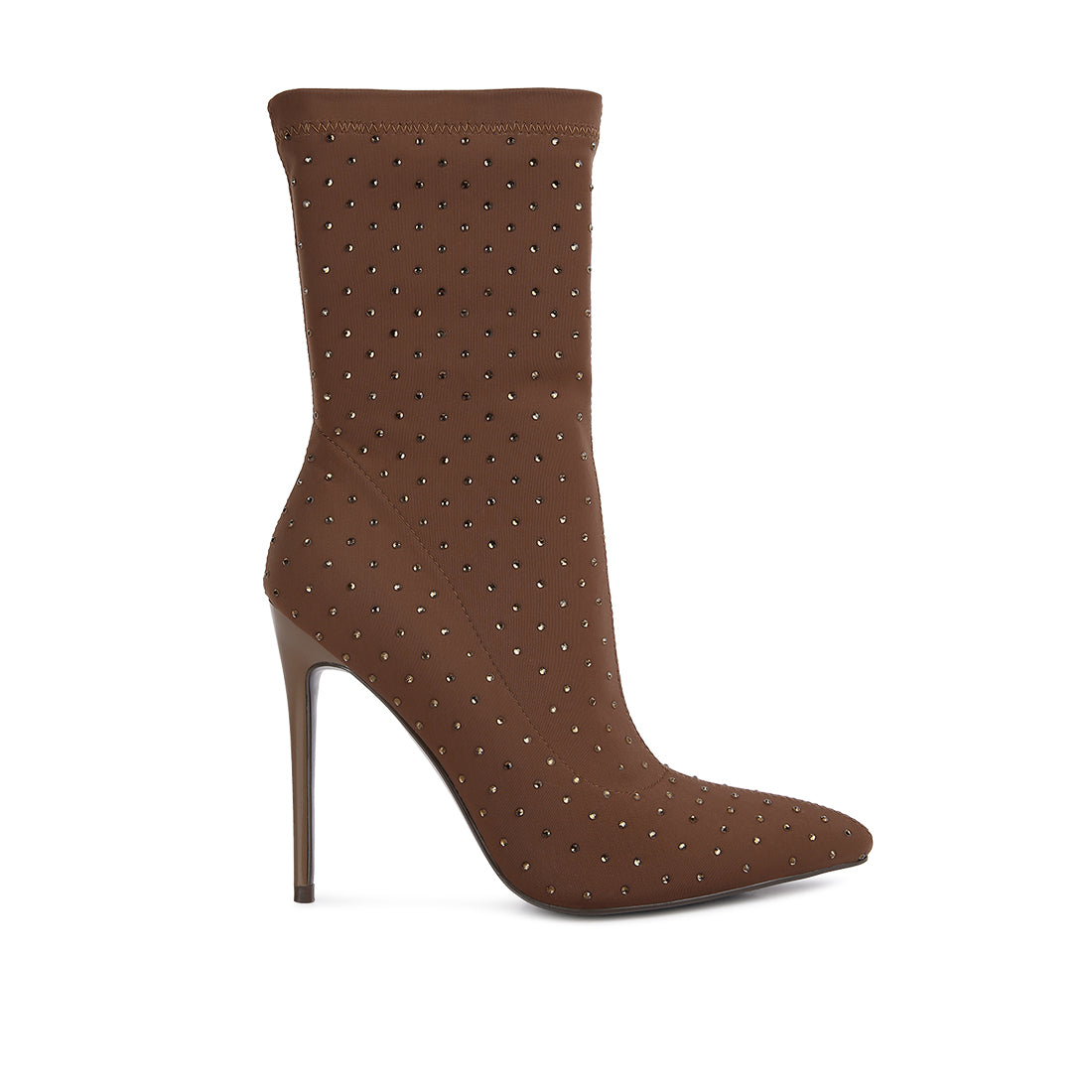 knitted ankle boot#color_brown