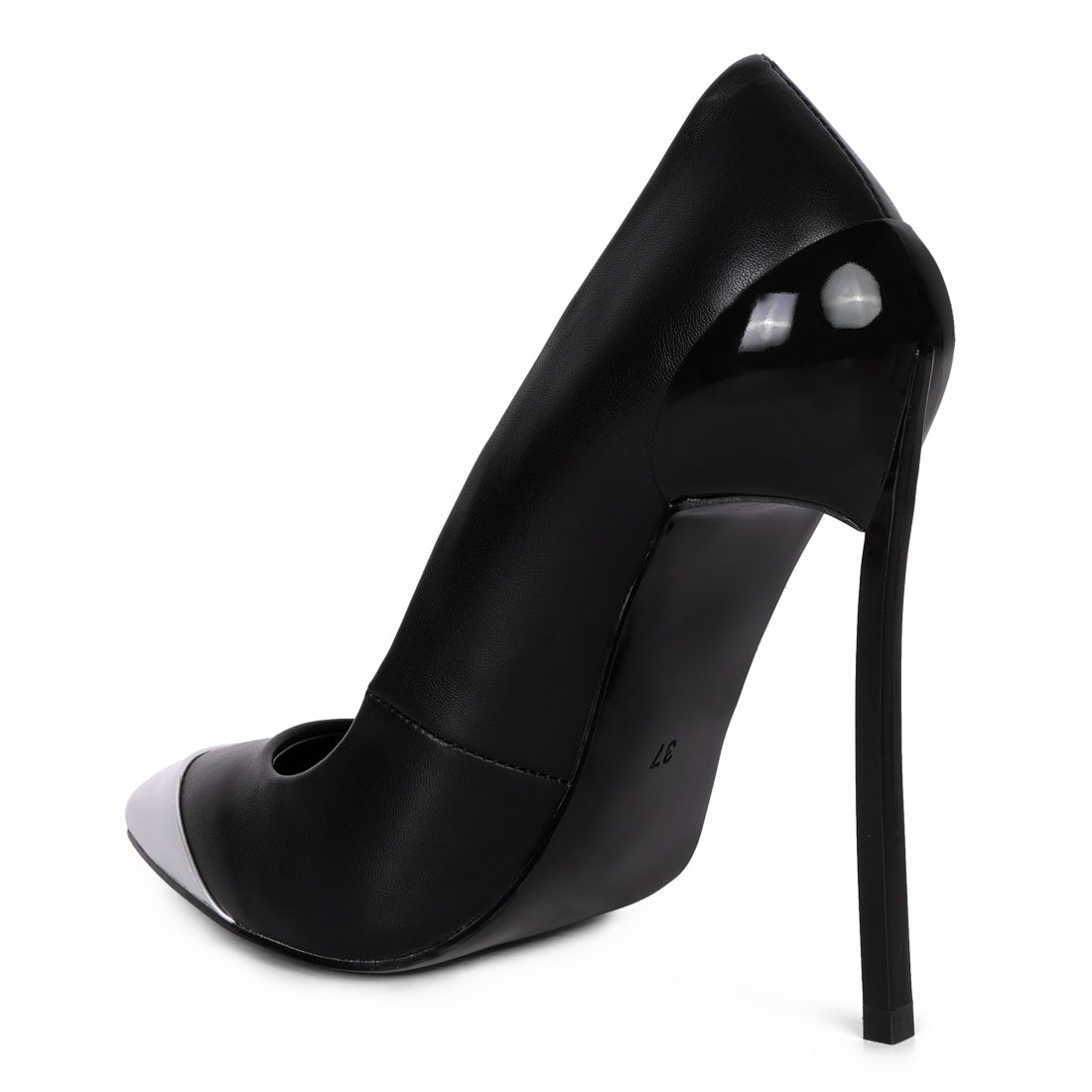 cidra silver dip stiletto sandals#color_black