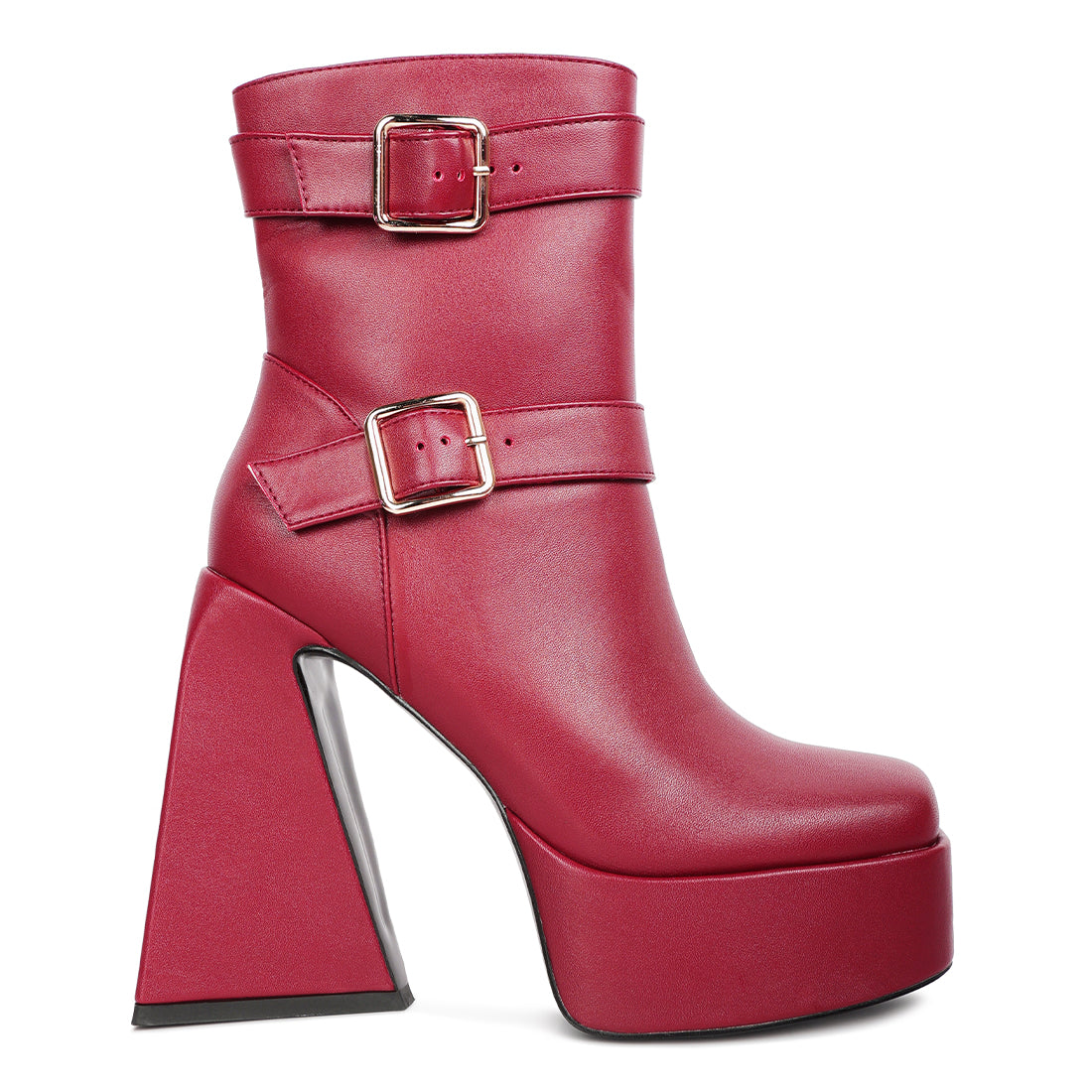 high platform heel ankle boot#color_burgundy