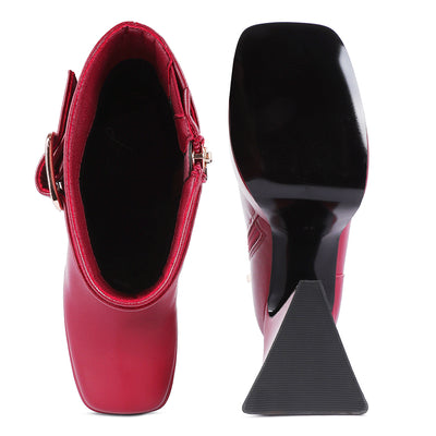 high platform heel ankle boot#color_burgundy