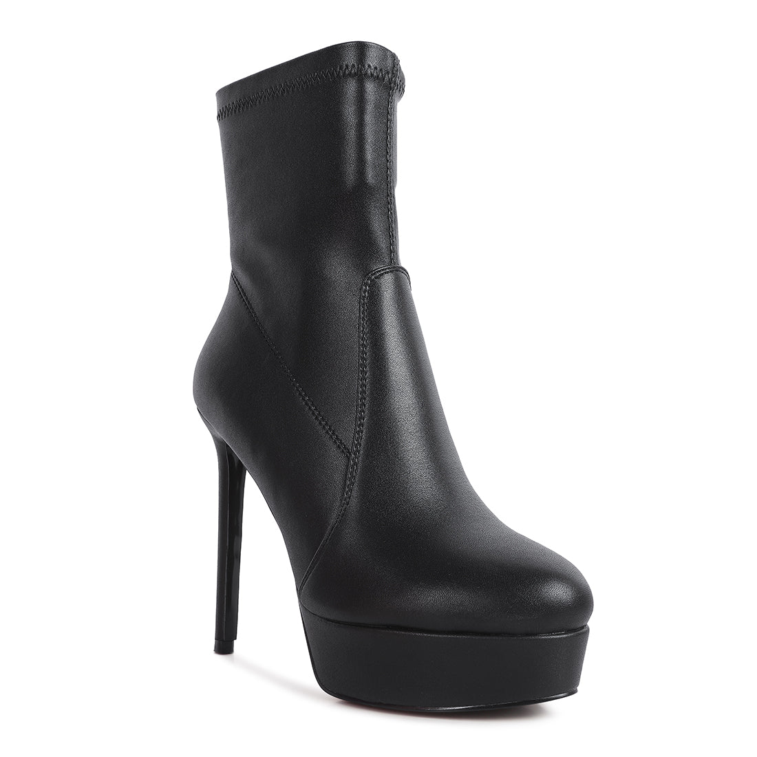 rossetti stretch pu high heeled ankle boot#color_black