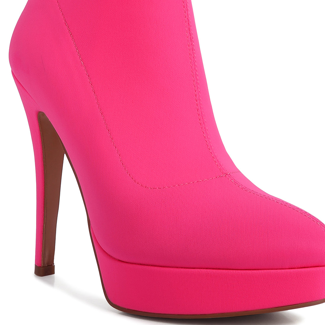 high heeled lycra ankle boot#color_fuchsia