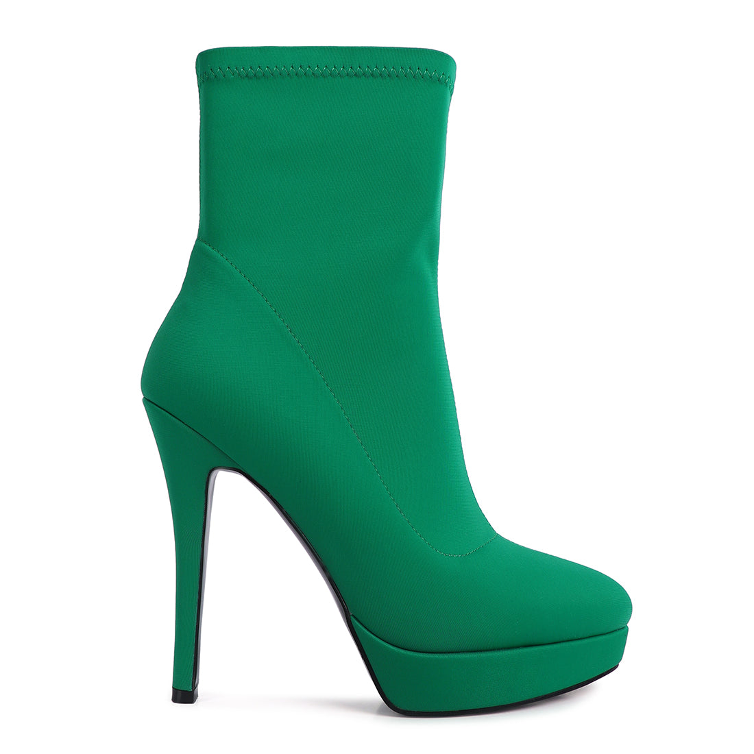 high heeled lycra ankle boot#color_green