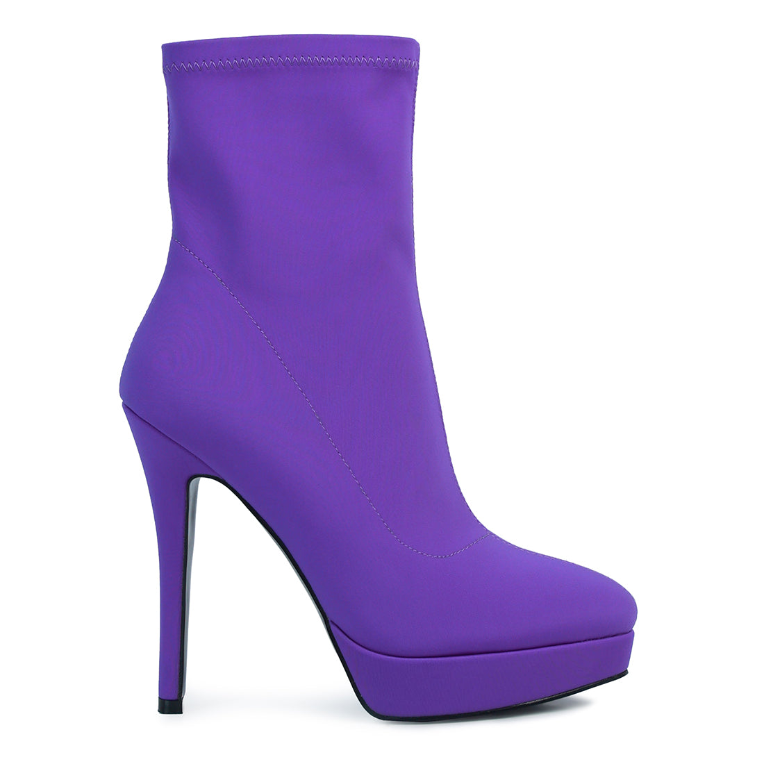 high heeled lycra ankle boot#color_purple