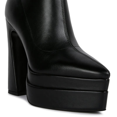 dextra high platform ankle boots#color_black