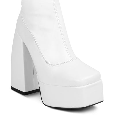 fanning high platform block heeled long boots#color_white