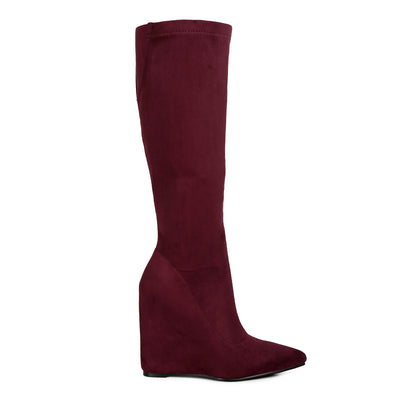 gladol calf pointed boots#color_burgundy