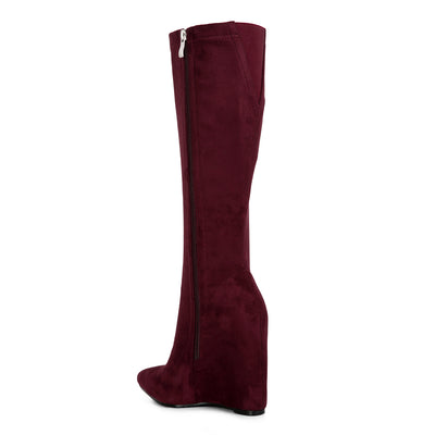 gladol calf pointed boots#color_burgundy
