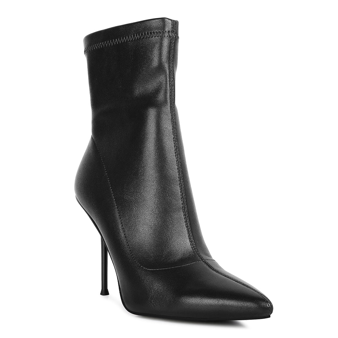 yolo high pointed heeled ankle boot#color_black