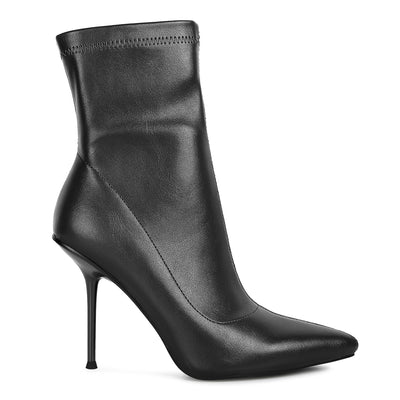 yolo high pointed heeled ankle boot#color_black