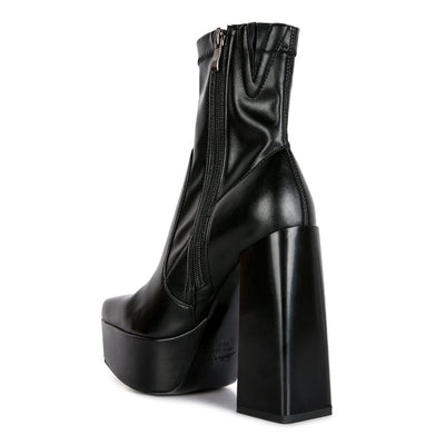 whippers patent pu high platform ankle boots#color_black