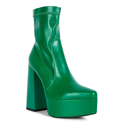 whippers patent pu high platform ankle boots#color_green