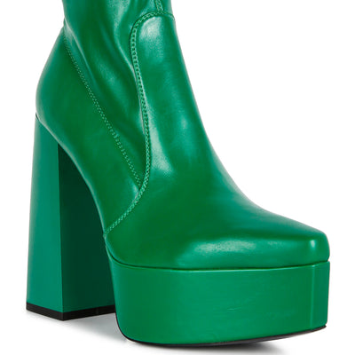 whippers patent pu high platform ankle boots#color_green