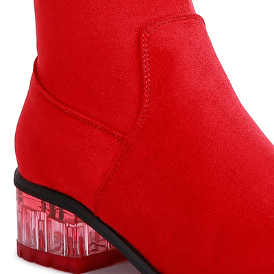francesca tassels detail short heel calf boot#color_red