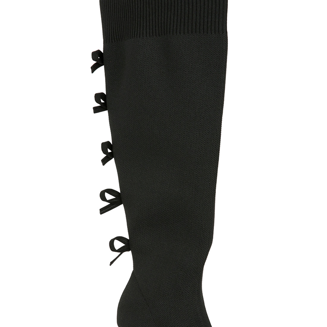 high heel knitted calf boot#color_black
