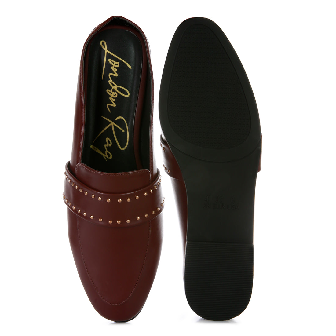 Walkout Studded Flat Mules#color_burgundy