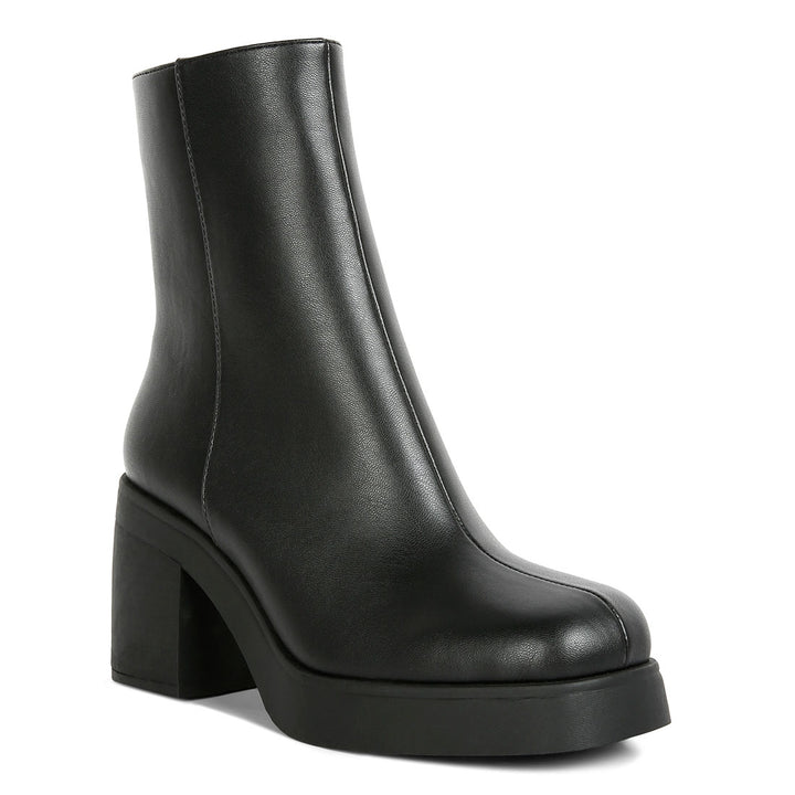 Black Sing Collar High Ankle Platform Boots