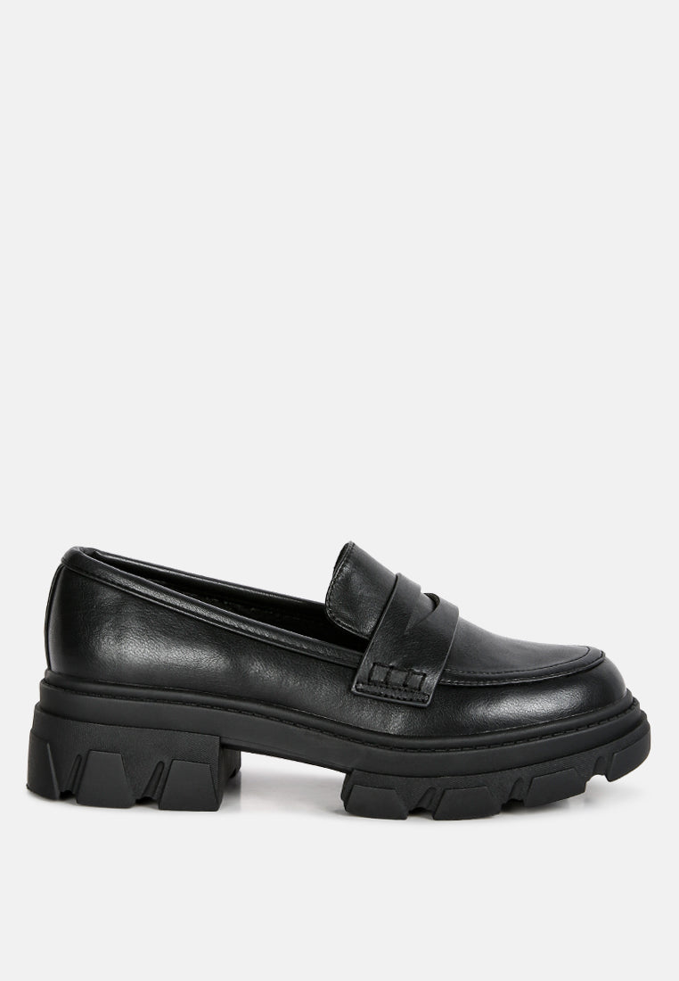 women wagon platform heel loafers#color_black